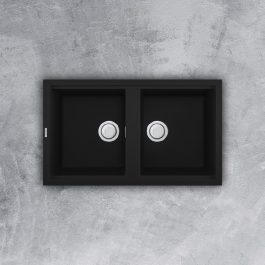 Chậu rửa đá Granite Malloca màu đen NERO G-45040