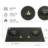 Kích thước Bếp gas âm Rinnai RVB-212BG