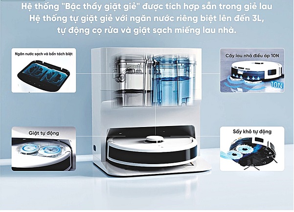 Thiết kế của Robot hút bụi lau nhà Hubert HB-S79
