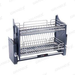 Giá bát đĩa nâng hạ nan Oval SUS304 Grandx XL.80M2
